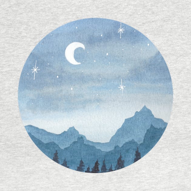 Watercolor mountains by RosanneCreates